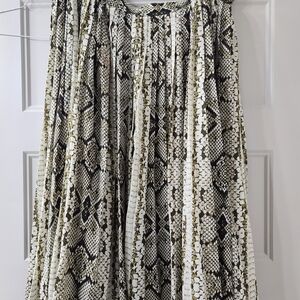 J. Crew Black and Cream Snake Print A-Line Skirt